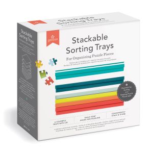 Galison Puzzle Stackable Sorting Trays Multi-Coloured 20x20x8cm