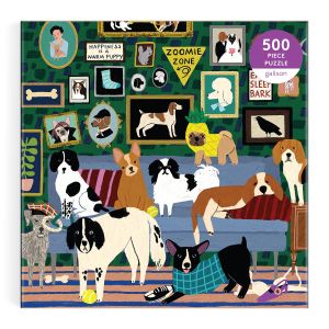 Galison Lounge Dogs 500 Piece Puzzle Multi-Coloured Box:20.32x20.32x5.08cm