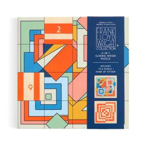 Galison Frank Lloyd Wright Imperial Hotel 2-in-1 Sliding Wood  Puzzle Multi-Coloured Box:17.8x17.8x4.5cm