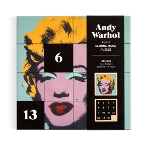 Galison Andy Warhol Marilyn 2-in-1 Sliding Wood Puzzle Multi-Coloured Box:17.8x17.8x4.5cm