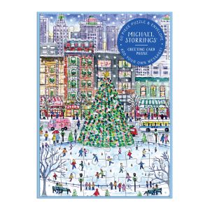 Galison Christmas in the City Greeting Card Puzzle Multi-Coloured 18.7x13.5x0.5cm