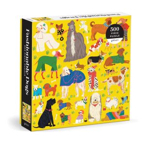 Galison Fashionable Dogs Puzzle-500pc Multi-Coloured 50.8x50.8x0.2cm