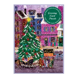Galison Joy Laforme Christmas Square Greeting Card Puzzle Multi-Coloured 18.7x13.5x0.5cm