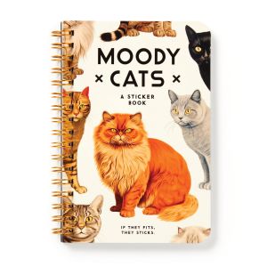 Brass Monkey Moody Cats Sticker Book Multi-Coloured 11x0.05x15cm