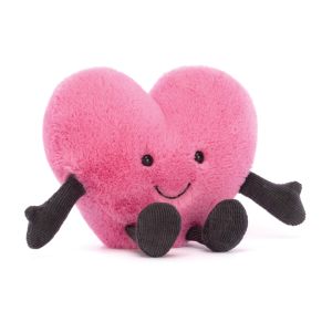 Jellycat Amuseables Pink Heart Little Hot Pink & Black 5x13x11cm