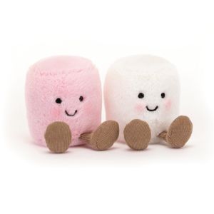 Jellycat Amuseables Pink and White Marshmallows Multi-Coloured 15x5x9cm