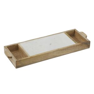 Academy Eliot Serving Caddy Natural & White 46x15x4cm