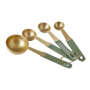 Academy Edwin Measuring Spoons 4pcs Set Brass & Green 15x13x7cm