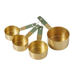 Academy Edwin Measuring Cups 4pcs Set Brass & Green 25x15x15cm