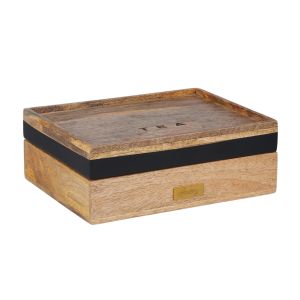 Academy James Tea Box Natural & Black 25x20x8cm