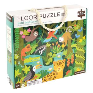 Petit Collage Wild Rainforest Floor Puzzle Multi-Coloured 46x61x0.6cm
