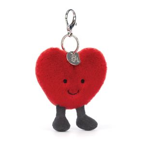 Jellycat Amuseables Heart Bag Charm Red & Black 16x9x3cm