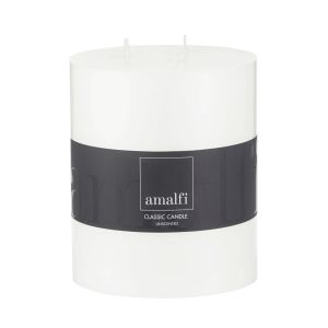 Amalfi Classic Unscented Wide 3 Wick Pillar Candle White 15.5x12.5x15cm