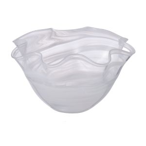 Amalfi Wavy Bowl with Marble Effect Clear/white 16x29x29cm