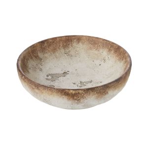Amalfi Distressed Two Toned Ceramic Decorative Bowl White/Brown 28.5x28.5x9cm