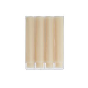 Amalfi Dinner Ribbed Candles Set/4 White 9x3.5x16cm