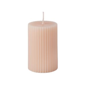 Amalfi Scented Ribbed Pillar Candle Sandalwood Honey Truffle 5x7.5cm