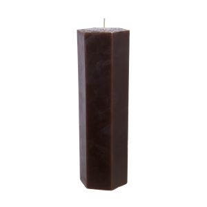 Amalfi Harlow Pillar Candle Brown 6.5x6.5x22.5cm