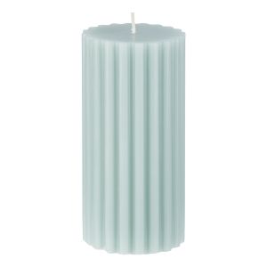Amalfi Lola Ribbed Pillar Candle Green-Gray 7x7x15cm