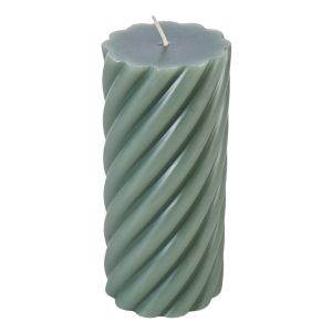 Amalfi Maisie Swirl Pillar Candle Green 15cm