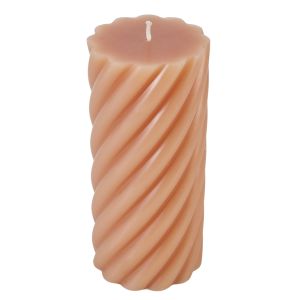 Amalfi Maisie Swirl Pillar Candle Nude 15cm