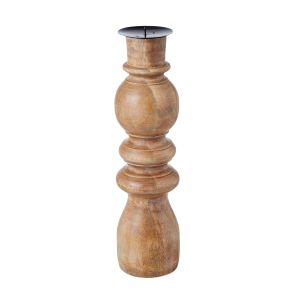 Amalfi Country Wooden Candle Holder  Natural/Black 10x10x33cm