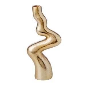 Amalfi Twisted Metal Candle Holder Gold 14x7x26cm