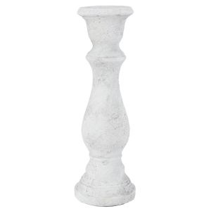 Amalfi Presly Ceramic Candle Holder Large White Wash 13.5x13.5x42cm