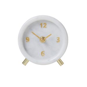 Amalfi White Marble Table Clock White 11x4x11cm