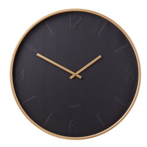 Amalfi Modern Black Wall Clock Jet Black/Gold 60x6x60cm
