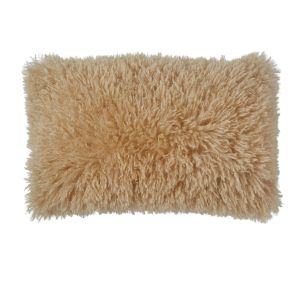 Amalfi Long Faux Fur Cushion Gold 50x30x10cm