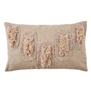 Amalfi Embellished Linen Cushion Brown 30x50x2cm
