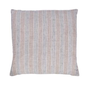 Amalfi Stripe Linen Cushion Grey/White 50x50x2cm