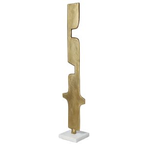 Amalfi Abstract Tall Sculpture Brass 13x10x64cm