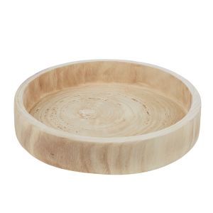 Amalfi Wooden Round Decorative Tray Natural 32x32x6cm