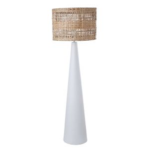 Amalfi Woven Seagrass Floor Lamp White 50x50x150cm