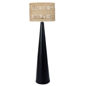 Amalfi Woven Seagrass Floor Lamp Black 50x50x150cm AMFL04BK