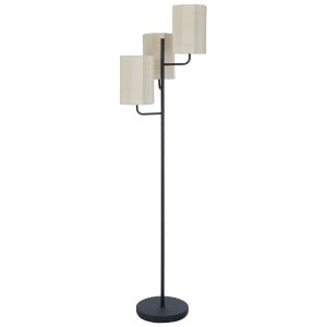 Amalfi Tiered Trio Shade Floor Lamp Black & Natural 44x44x162cm