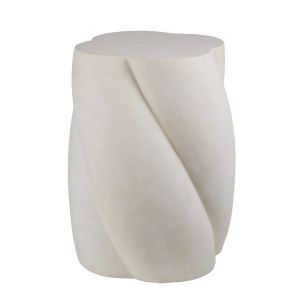 Amalfi Swirled Cement Stone Wash Side Table Stone Wash White 35x35x45cm