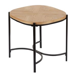 Amalfi Perry Side Table Natural & Black 50x50x50cm