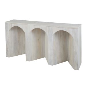 Amalfi Arch Wood Console Table White Lime Wash 150x30x76cm