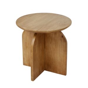 Amalfi Curved Wooden Side Table Natural 50x50x50cm
