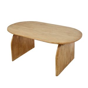 Amalfi Curved Wooden Coffee Table Natural 110x60x45cm