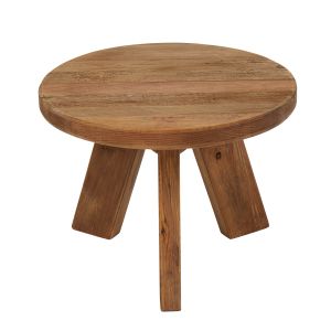 Amalfi Reclaimed Pine Wood Round Side Table Natural 60x60x45cm