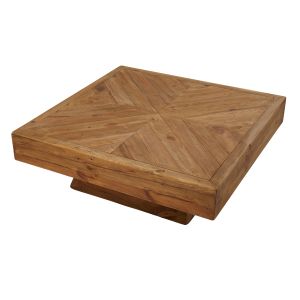 Amalfi Reclaimed Pine Wood Square Coffee Table Natural 100x100x36cm