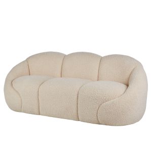Amalfi Formes Teddy Bear Curved 3 Seater Sofa Off White 200x84x76cm