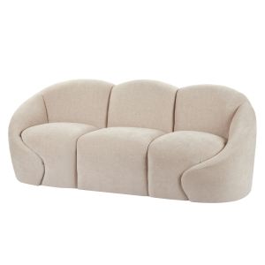 Amalfi Formes Curved 3 Seater Sofa Taupe 200x84x76cm