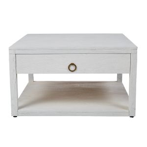 Amalfi Sandblasted Coastal Wood Coffee Table White 80x80x45cm