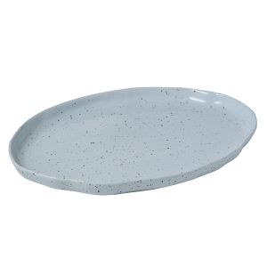 Amalfi Organic Glazed Platter Silver 36.5x 26.1cmx3cm
