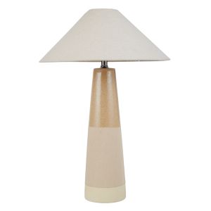 Amalfi Conical 2 Tone Ceramic Table Lamp Sand/White 45x45x67cm